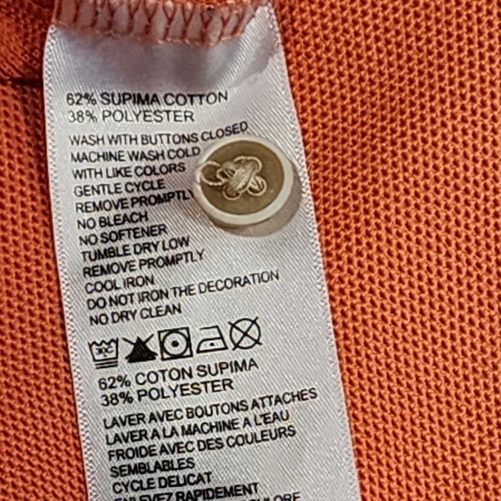 Men's Tommy Bahama Orange Polo Shirt Size 2XLT. Item 0820255MT - Picture 6 of 6